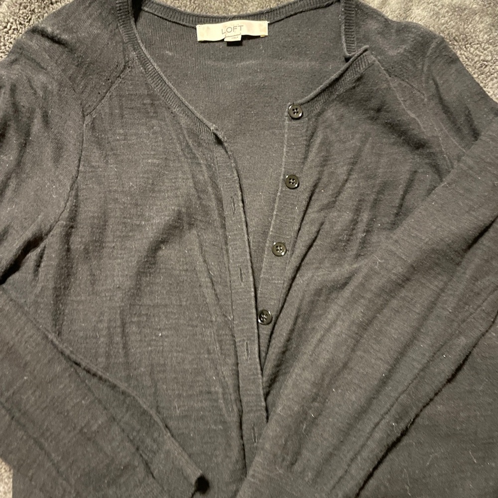 LOFT Black Cardigan Sweater - Picture 4 of 5